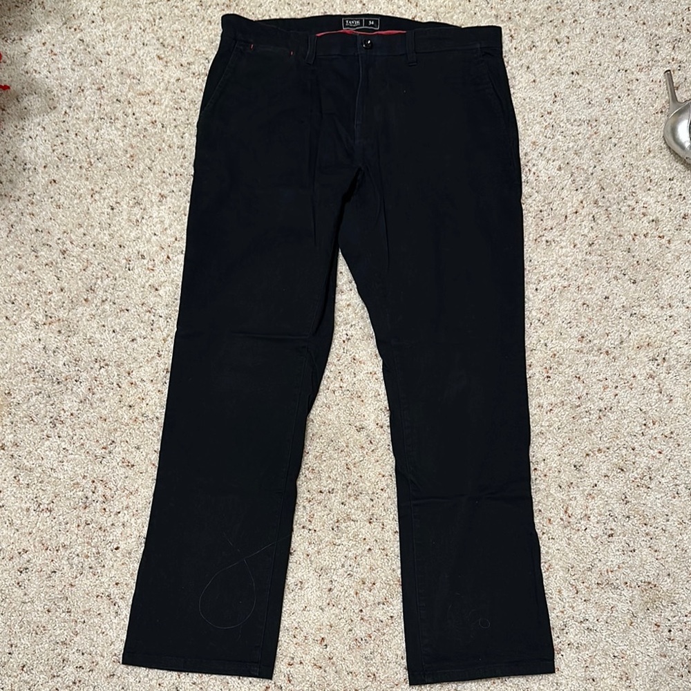 TAVIK Men's Black Chinos